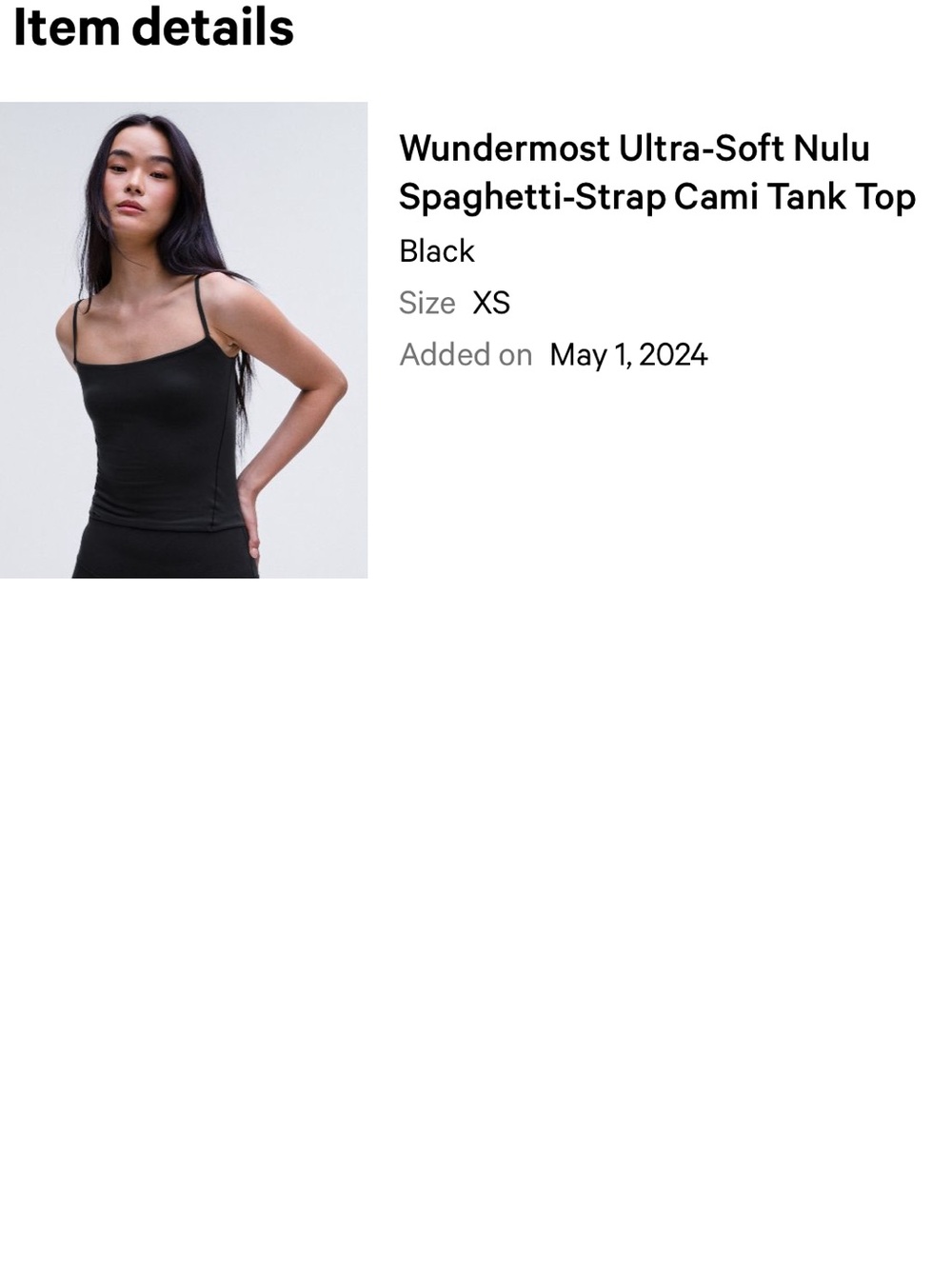 Lululemon Wundermost Ultra-Soft Nulu
Spaghetti-Strap Cami Tank Top - Picture 4 of 4